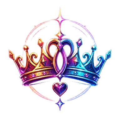 Gay Chess badge with two intertwined crowns